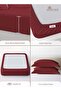 Pure Combed Cotton Double Fitted Sheet 140x200 cm Rio Red, 400 Thread Count Cool Luxury Soft - 4