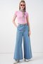 Women's Wide Leg High Waist Jeans 1515 - Light Blue