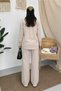 Women's Top and Bottom Set Summer Pocket Detailed Lace-Up Loose Pants Shirt Two-Piece Set - 7