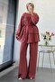 Premium Layered Tulle Modal Pants Set with Gathered Detail - Dusty Rose - 6