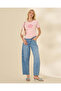 Women's Pale Pink Placement Print T-Shirt - 5