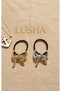 Fiocca Metal Bow Detailed Rubber Hair Clip Gold & Silver Color Stylish Women's Hair Accessory