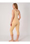 Women's Cotton Beige Dress & Skirt Lining - Below Knee Capri Leggings-1003 - 4