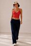 Soft Textured Lace Detailed Strappy Crop Bustier - Pomegranate Flower - 3