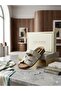 Orthopedic Slippers with Buckle and Stone and Bead Details - 2