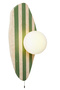 Only Travertine Marble Green Striped Opal Glass Globe Wall Sconce G9 Bulb Included Modern Lamp Chandelier with Chain Switch - 6