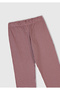 Girl's dusty pink-purple printed top with pocket detail and patterned bottoms slim fit pajama set - 8