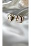 Women's Gold Color Pearlescent Round Earrings - 2
