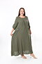 Women's Woven Whiscone Large Size Dress - 4