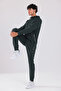 Honeycomb Textured Zippered Hooded Embroidered Logo Men's Tracksuit Set - 6