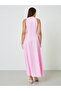 Pink Sleeveless Casual A-Line Maxi Dress - 5