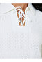 White Eyelet Long Sleeves Shirt Maxi Dress - 4
