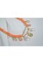 Ykl125 Sea Theme Baroque Pearl Coral Charm Necklace Orange - 2
