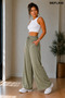 Women's Linen Denim Detailed Oversize Loosefit Comfortable Trousers - 3