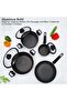 7 Pieces Black Chefart Aluminium Cookware Set Granite Coated Induction Bottom 2.5Mm Body Thickness - 5