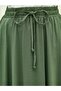 Elastic Waist, Lace-Up, Pocketed Combed Cotton Skirt – Khaki - 2