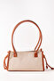Women's Linen Tassel Detailed Zippered Hand and Shoulder Bag - 3
