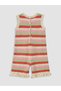 Özmarka New Season Crew Neck Embroidery Detailed Girls' Jumpsuit - 4