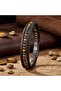 Black Madagascars Stone 316L Steel Lockable Multi-Layer Weave Leather Men's Bracelet 18392B9D5 Premium Stain-Resistant Elegant - 3