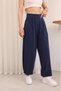 Comfort Women's High Waist Casual Baggy Trousers with Pockets - 3