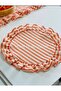 2 Pcs Orange Striped Ruffled Round American Serving Dish - 2