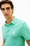 Men's Logo Buttoned 100% Cotton Arctic Aqua Polo Neck T-Shirt - 2