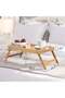 Bamboo Food Serving Platter Wooden Tray Bamboo Bed Tray With Folding Legs Great For Kitchen - 2