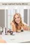 Bedroom Makeup Dressing Table with 3 Color Lighting Modes LED Mirror, Modern Vanity Desk (Stool Not Included) - 8