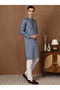 Mens Thread & Mirror Work Modal Silk Kurta Set - 5