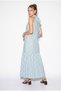 Women's Blue Polka Dot Halter Neck Halter Hem Ruffle Long Dress 382 60286388 - 7