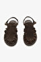 Brown Genuine Leather Suede Gladiator Women's Sandals - 5
