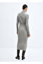 High Neck Ribbed Midi Dress - 4