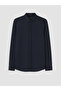 Navy Blue Regular Fit Men's Textured Shirt - 5