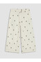 Lcw Kids Ecru Patterned Girls' Capri Pants - 2