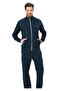 7055 Men's Navy Blue Long Sleeve Stand Collar Tracksuit Set - 2