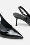 Clara Black Patent Leather Open Back Women's Stiletto - 7