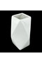 White Ceramic Vase Prism 18 cm - 3