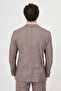 Gray Slim Fit Mono Collar Trousers Drawstring Linen Men's Suit Brown - 45475.26Y - 5