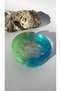 Pearlescent Glossy Ocean Blue and Pistachio Green Transparent Colorful Orange Dove Figure Decorated Round Shape Ashtray Ash Tray Handmade Epoxy Gift - 3