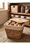 Natural Wicker Bucket with Metal Frame - Set of 2 - Multi-Purpose Organizer with Fabric Lining and Lid - 7