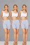 3 Pieces Gray Combed Cotton 95% Cotton 5% Lycra Comfortable Above Knee Shorts Leggings, Women's Short Leggings, Combed Cotton Leggings, Leggings, Soft Shorts Leggings, Summer Leggings, Cotton Leggings, Plus Size Leggings