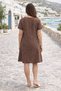 Women's Linen Dress with Pockets and Button Detailing, Comfortable Fit, Summer Midi Dress - 3