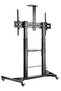 Manual Lifting Height Adjustable Ultra-Large Display TV Stand For Most 60" - 100" Screen Up to 100kg Weight Capacity Material Steel Aluminum Plastic Black - 7