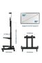 TV Cart Rolling TV Stand with Lockable Wheels for 55 to 75 Inch Plasma LCD LED Flat or Curved Screen TVs up to 100lbs - Height Adjustable (55-75 inch) Black - 5