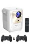 Portable Gaming Projector 4K – LED Light Source, Android Screen Projector with Bluetooth & WiFi, HDMI/USB/SD Support