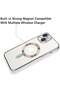 iPhone 13 Case (6.1-Inch) with Camera Lens Protector – Compatible with MagSafe, Electroplated Anti-Scratch Shockproof Slim Cover for Women & Men, Silver - 2