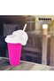 Squeeze Cup, Slushy Maker Cup with Straw, Frozen Magic Squeeze Cup Cooling Maker Pinch Ice Cup - Freeze Mug Milkshake Maker, Portable Double Layer Silica Cup Maker Smoothie Ice Cups (Pink) - 2