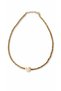 Ecru Snail Figured Gold Tube Beaded Necklace