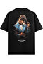 Men's / Women's Black Semi-Oversize T-Shirt 2Pac Back Printed T-Shirt Hiphop Printed Tshirt 1438