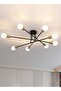 YATAI LIGHTING Modern Sputnik Ceiling Light Black and Gold, 95cm Ceiling Lamp with Acrylic Shades, E27 Bulb Base, Wall Switch, for Bedroom Dining Room Living Room Study (Bulb not Included )